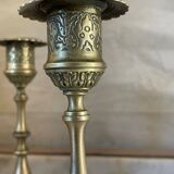 Paire de bougeoirs en laiton XIXème