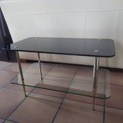 Vintage coffee table 1950/1960 two glass tops and bronze base