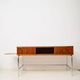 Mahogany and chrome metal desk, Italian manufacture, Italy, 1960s
