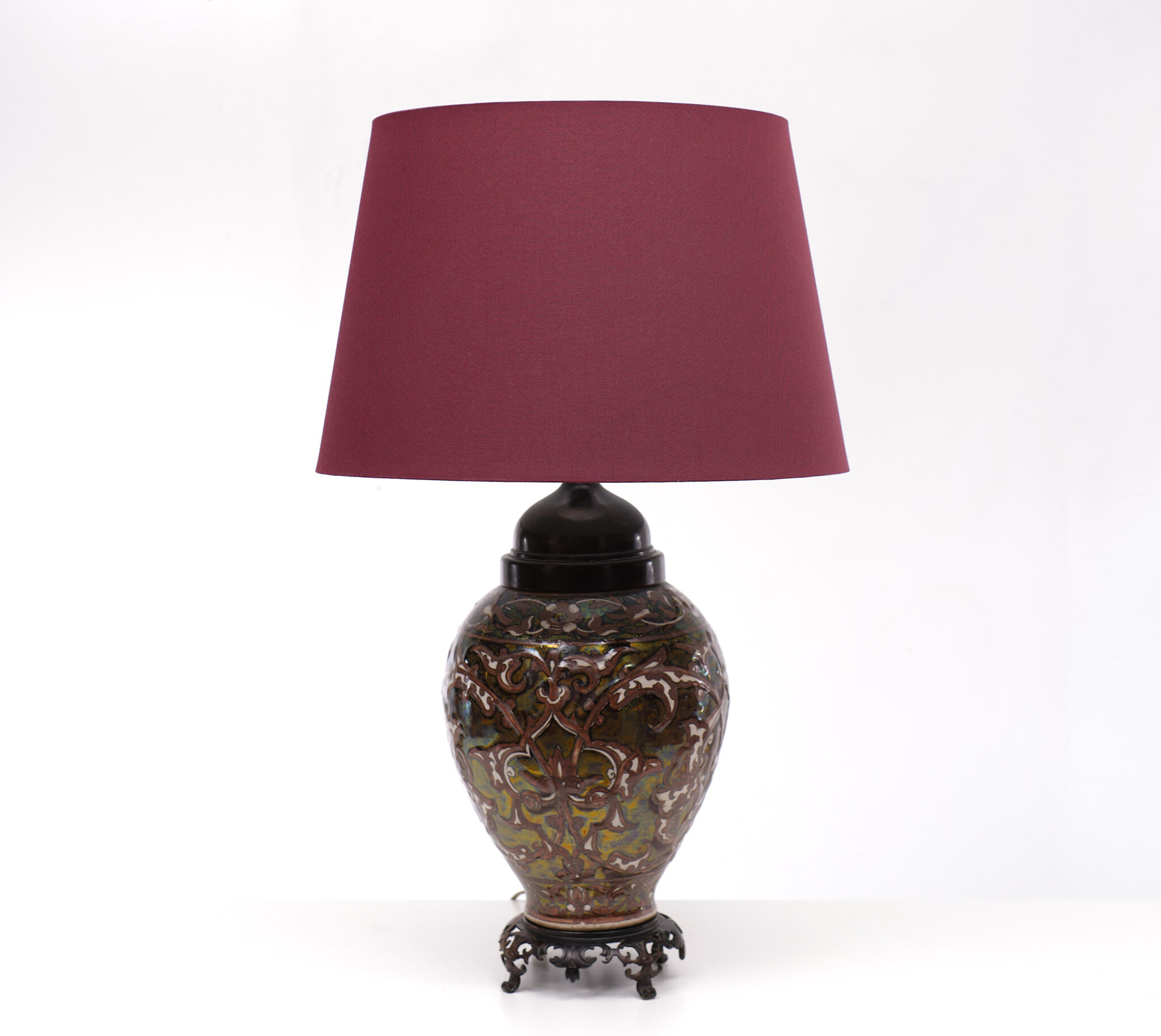 Ceramic and Bronze Table Lamp, 1960s England