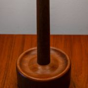 Lampe de table danoise en teck tourné des années 1950/60