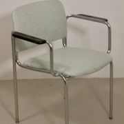 Set de 3 de chaises tubulaires en acier chromé, datant de 1970.Ref Amanda