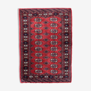 Handmade vintage rug Uzbek Bukhara 81cm x 119cm 1970s