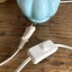 Sky blue opaline bedside lamp