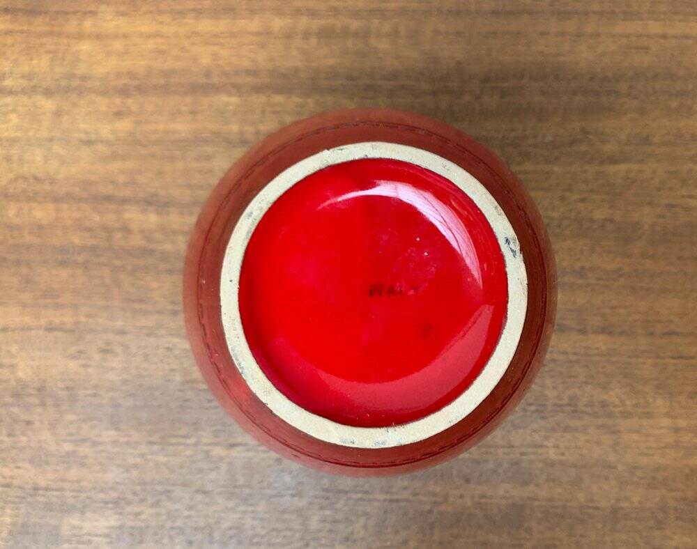 Red Italian ceramic vase from the mid-century by Bitossi, 1960s.