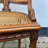 Louis XVI office chair in solid walnut