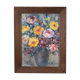 Tableau nature morte bouquet fleurs huile sur panneau