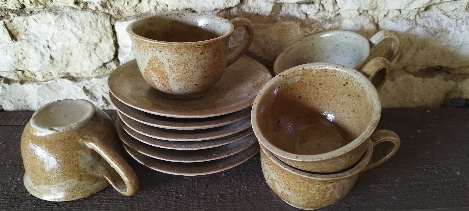 Vintage stoneware coffee mugs