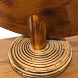 Round rattan mirror to lay