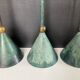 Postmodern metal candlestick trio