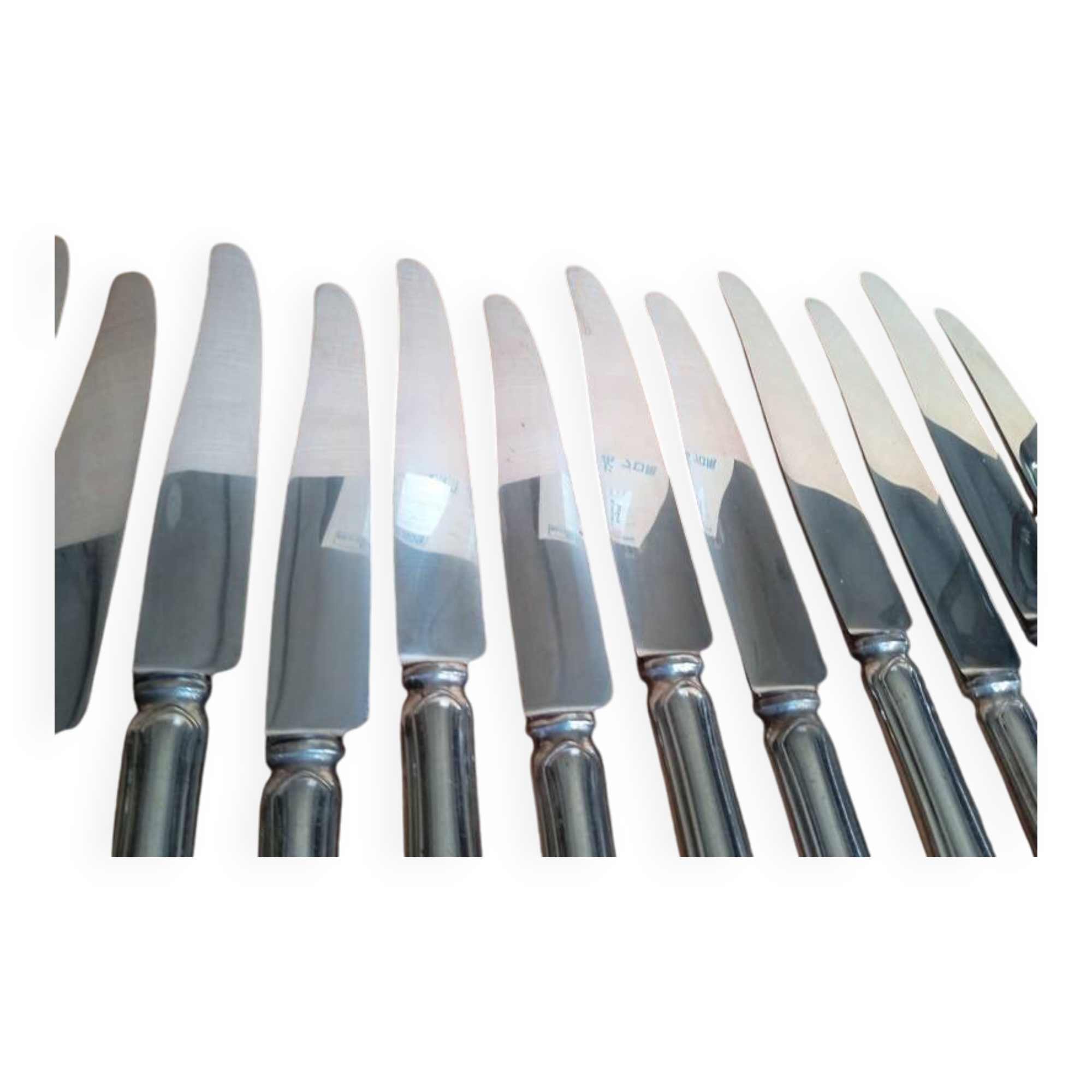 12 silver metal knives, filet model