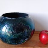 Glossy glass round vase by Jean Noêl Bouillet