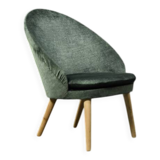 Danish armchair in beech and velvet by Ejvind A. Johansson for Godtfred H. Petersen, 1950-60.