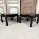 Pair of side tables in black and gold lacquer
