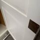 Vintage Parisian wardrobe, pale yellow lacquer, one door, three shelves, one drawer