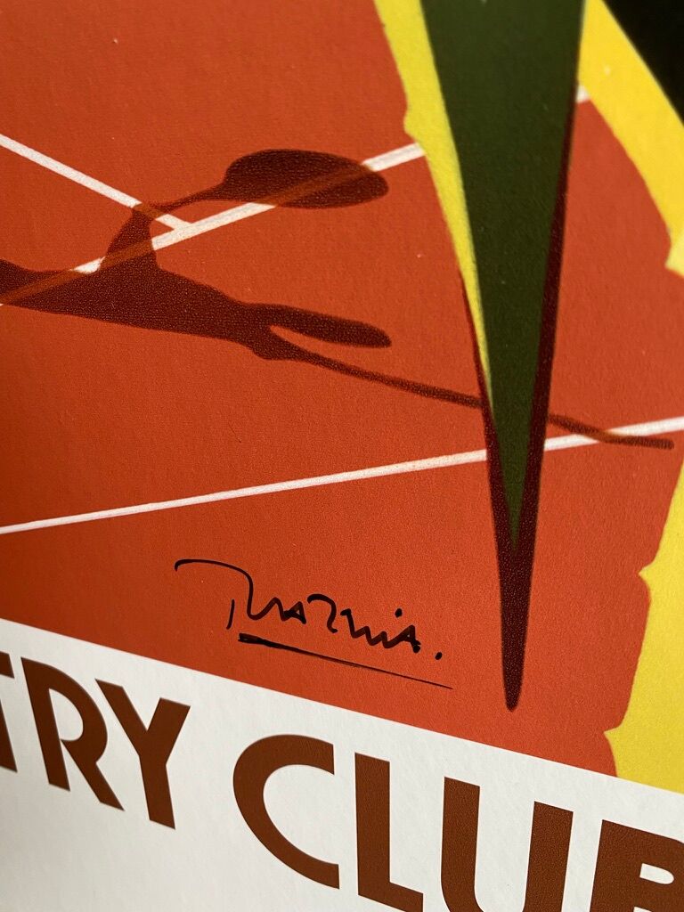 Original Razzia poster - Monte Carlo country club - Signed by the artist - On linen