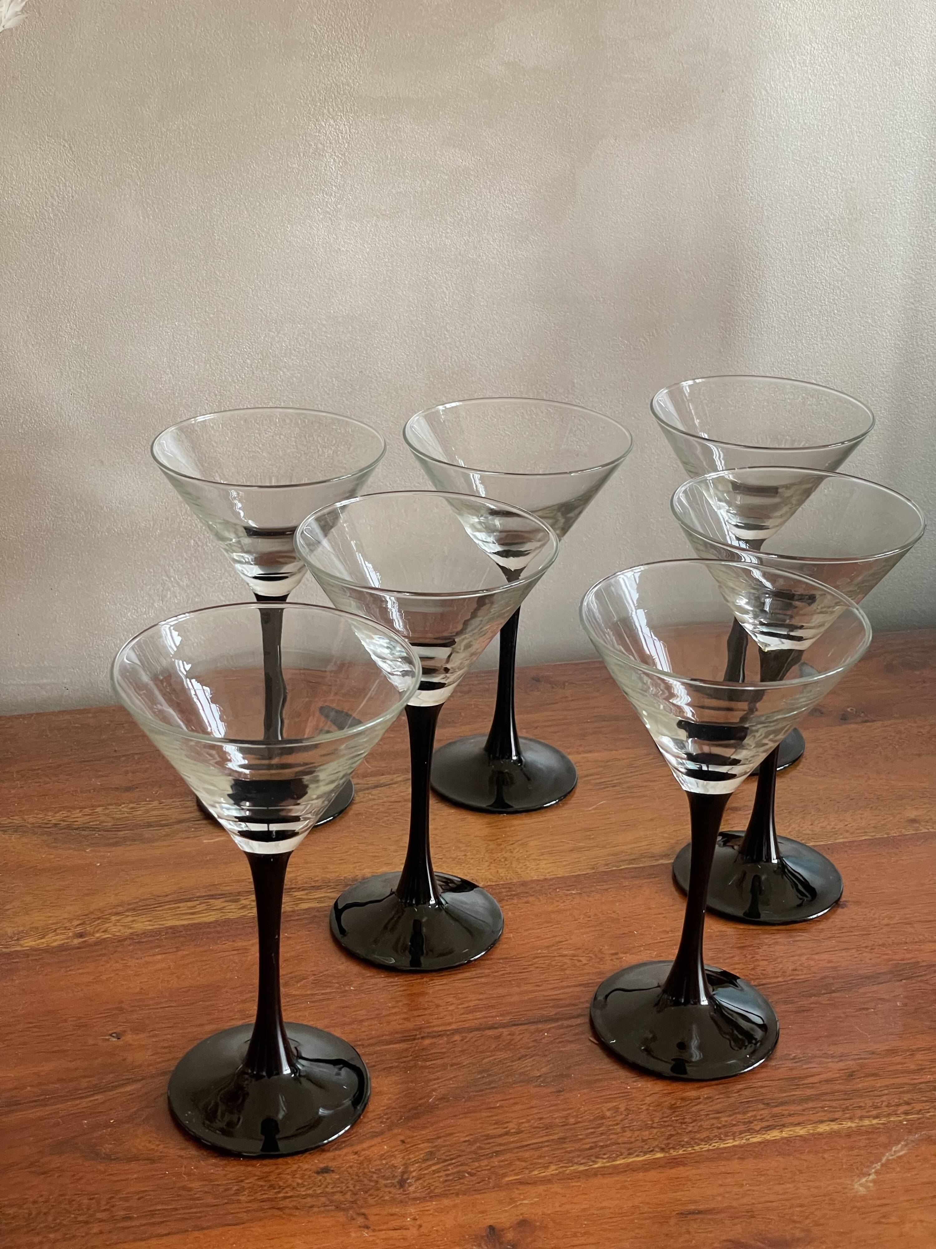 Luminarc black thin stem glasses