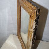 Ancien miroir piqué peinture d'époque patine usée