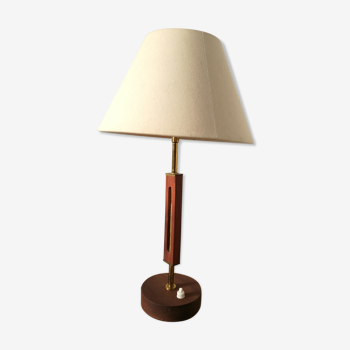 Vintage teak & brass laying lamp 60