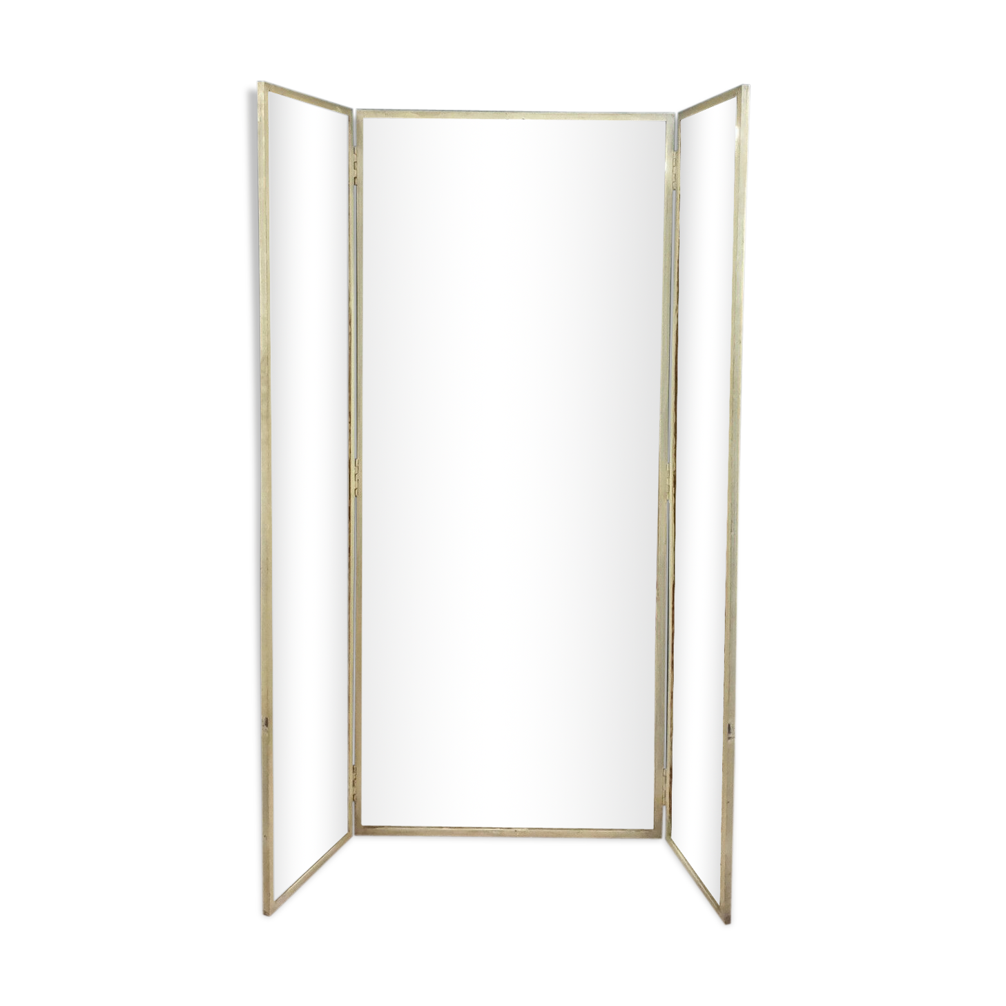 Rare store furniture triptych mirror of the 40s iron 140x160cm