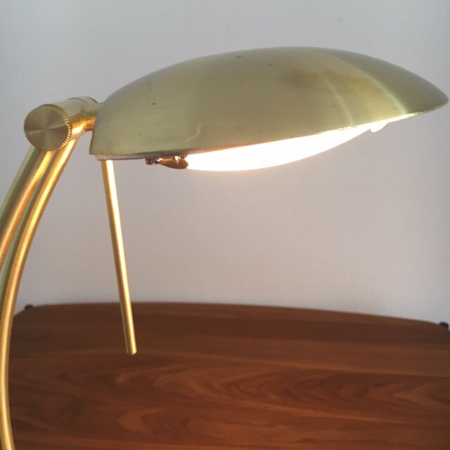 Brass lamp Bauhaus style 45 cm, 1970