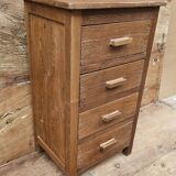 Old bedside table with 4 drawers in Burmese teak