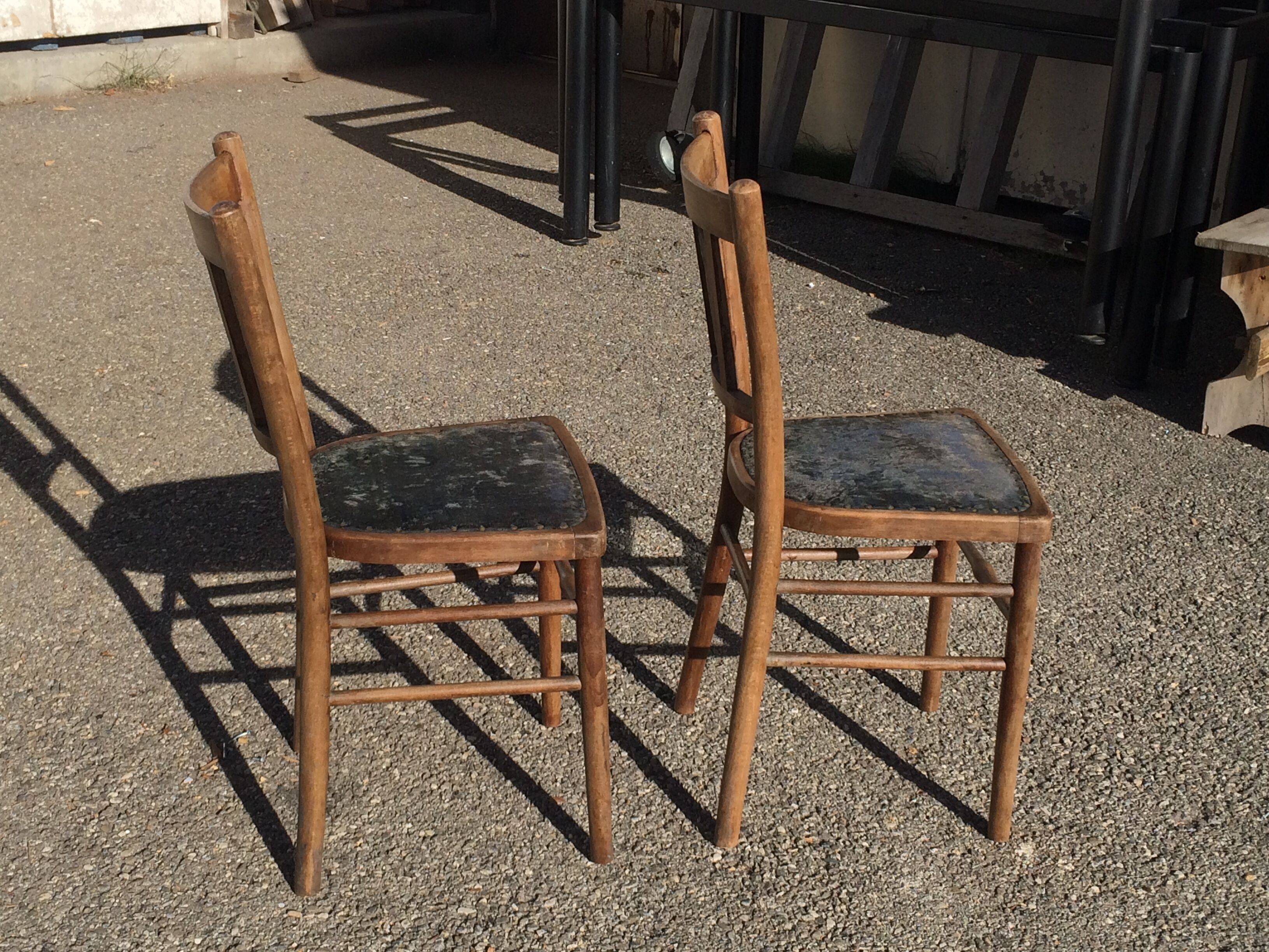 Pair of baumann wooden bistro chairs circa 1905