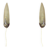 Pair of 1950s designer glass wall lights.