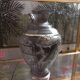 Art Deco vase in glass and silver metal
