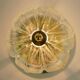 Limburg flush mount model a475 3031 flower-shaped glass shade and brass 70s