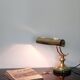Lampe de notaire banquier ancienne laiton et marbre vert années 50 -