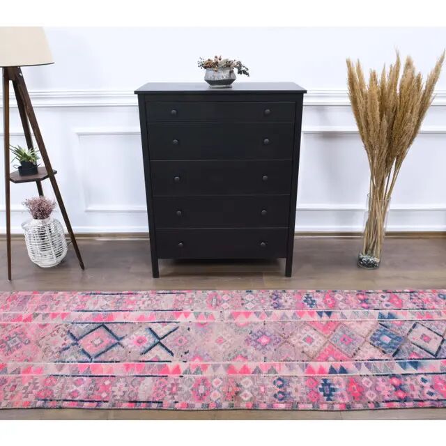Vintage Turkish Oushak Handmade Runner 86x406 cm
