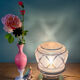 Vintage Art Deco pink and gold glass globe table lamp