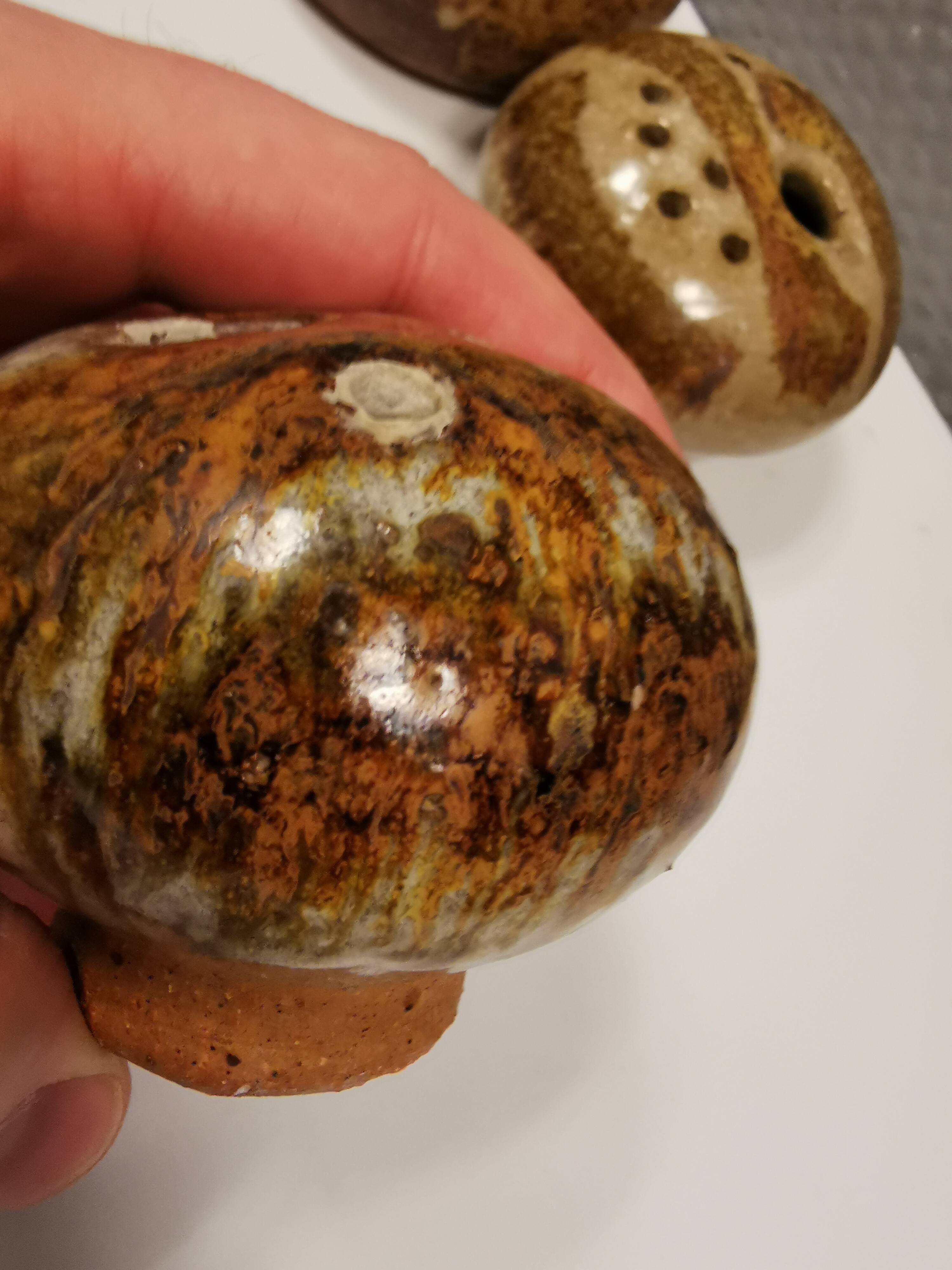 Three pierced vases (in Denmark we call them Mushroom vases)