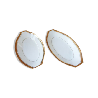 2 Limoges porcelain ravines by A.Blin vintage Vierzon décor