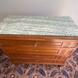 Dresser art deco top green veined marble