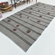 6x12 Gray & Black Modern Hemp Rug, 184x379Cm