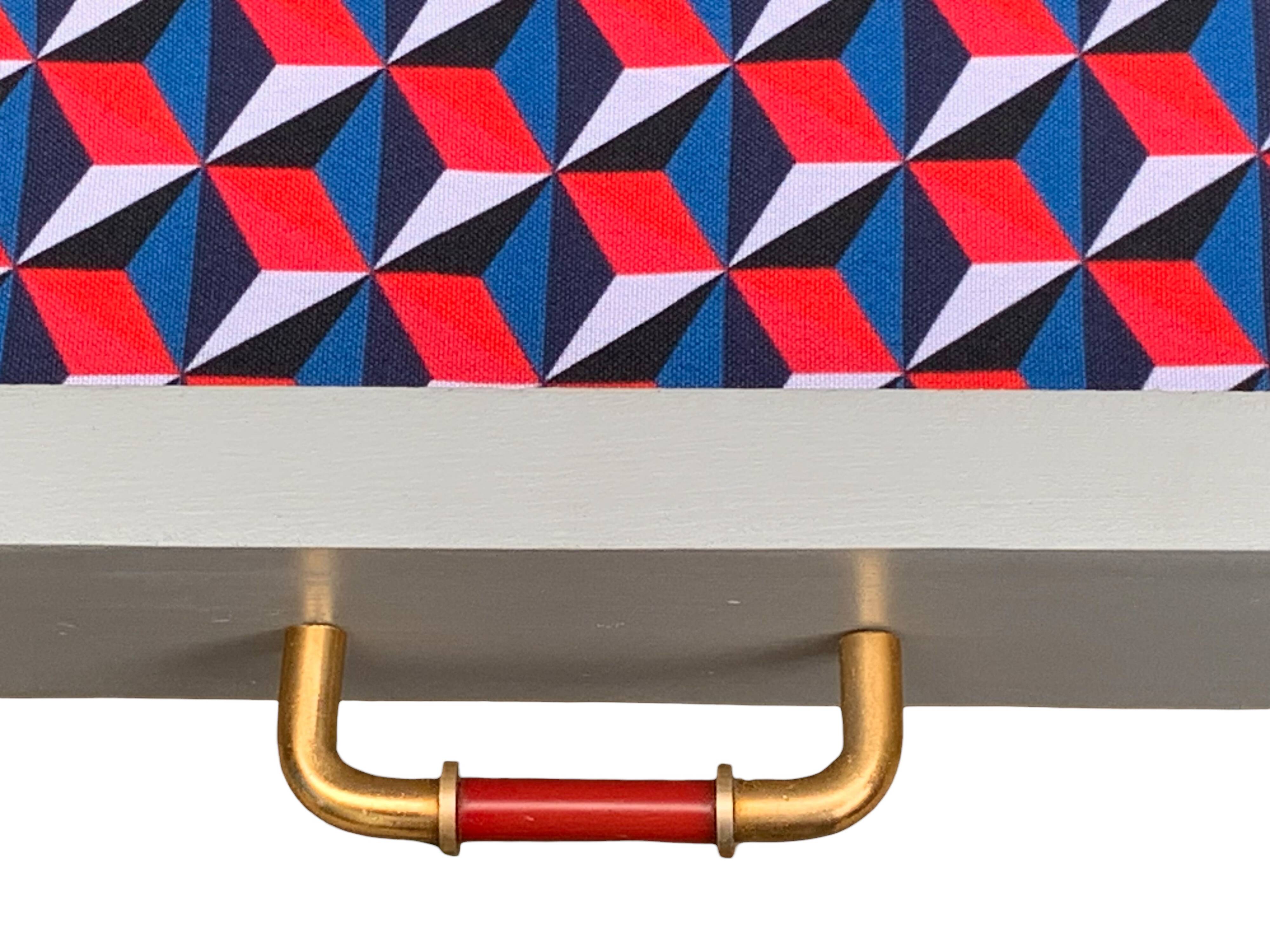 Pair of vintage 1950s compass foot bedside tables