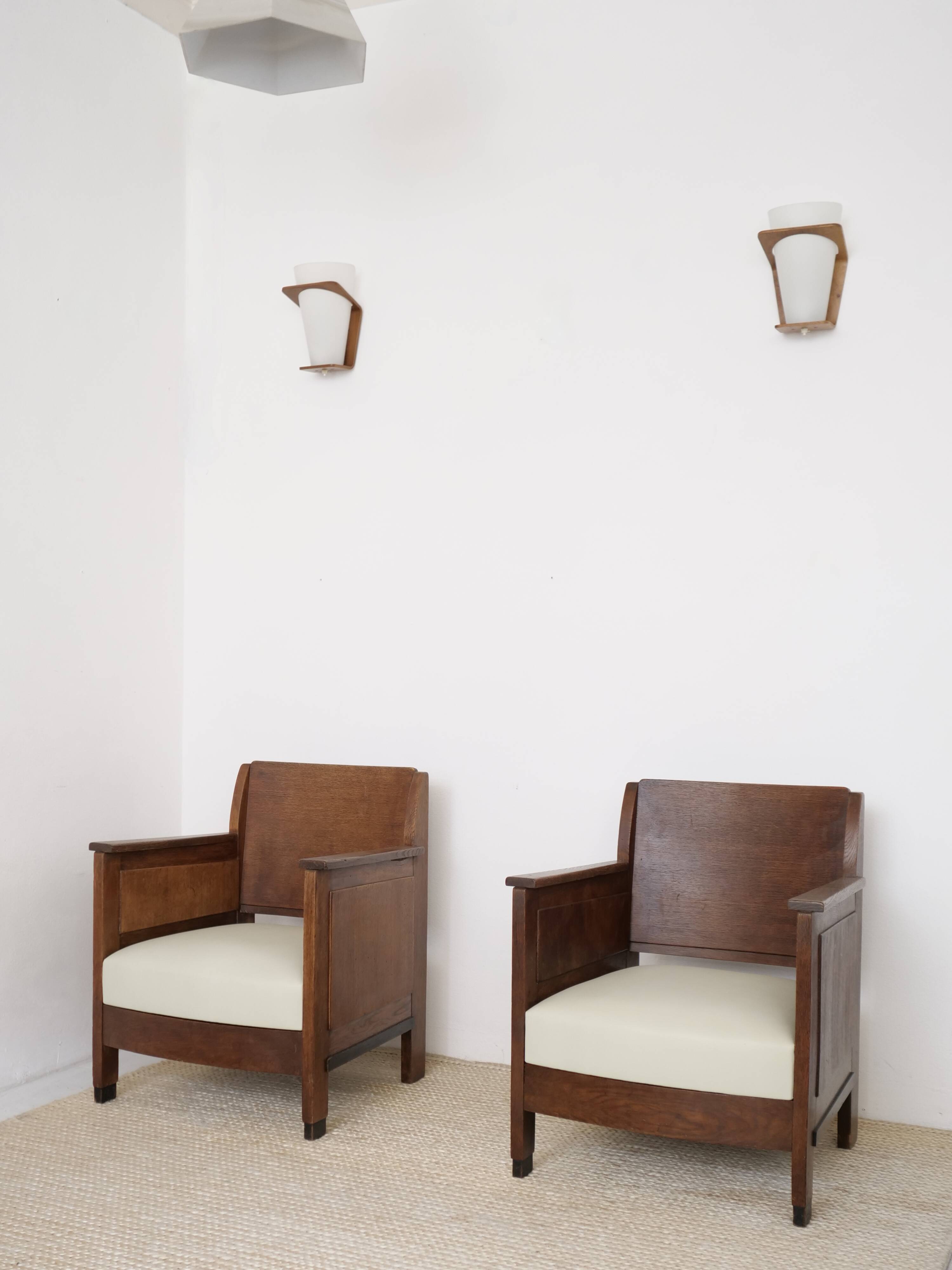 Art Deco armchairs Haagse School the pair