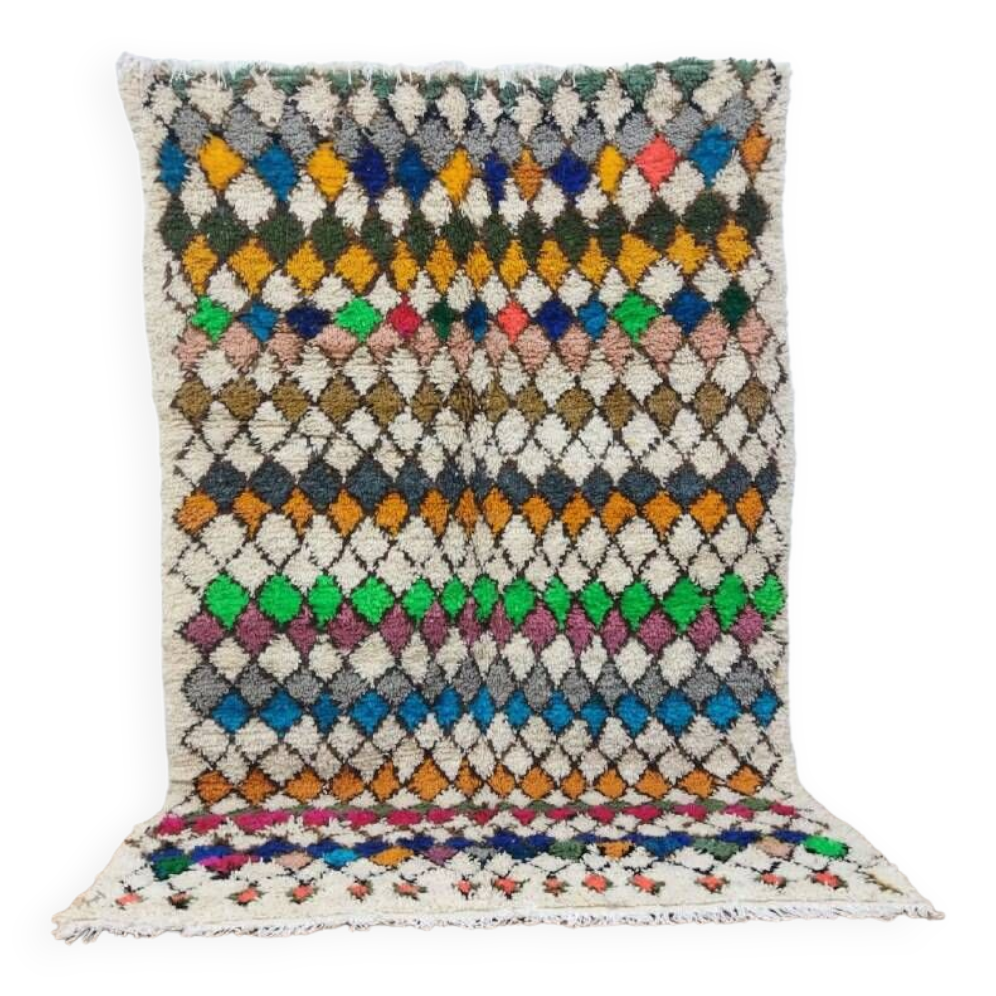 Handmade wool Berber rug 245x153 cm