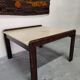 Vintage coffee table wood and travertine