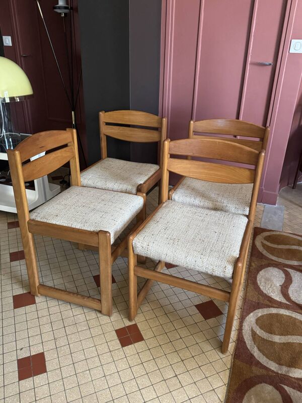 Chaise traîneau orme massif