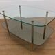 Double tray coffee table glass and gold metal 50s