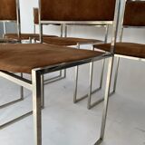 5 chairs in chrome steel and alcantara 1970
