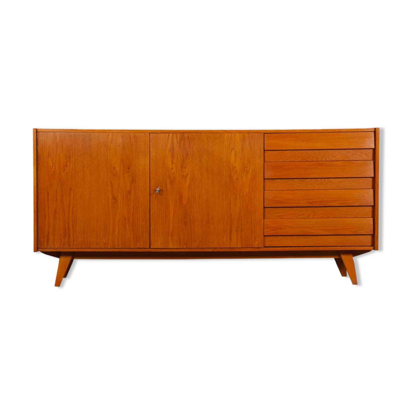 Oak row by Jiroutek for Interier Praha, model U-460, 1960