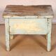 Burmese teak bedside table with original blue -green patina