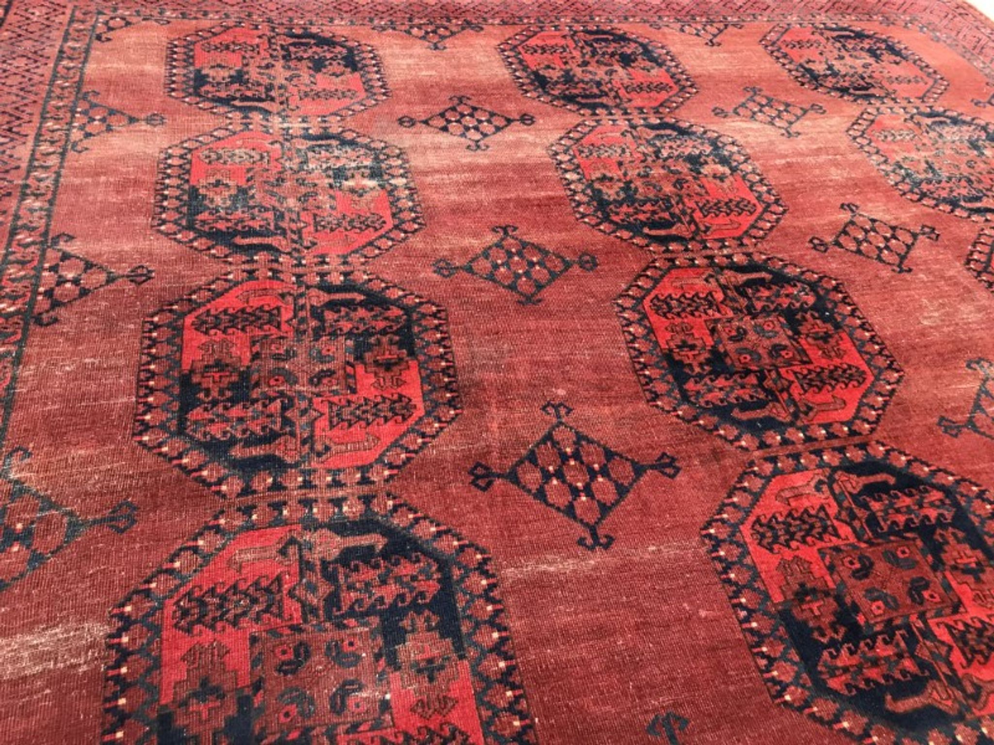 Large carpet former Turkmen afghan handmade 286 X 342 CM
