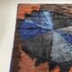 Abstract Scandinavian Multicolor High Pile Rya Rug Carpet, Sweden, 1960s