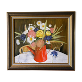 Watering Can with Flowers Painting