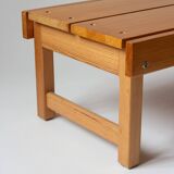 Banc ou table basse en pin blond, Années 70